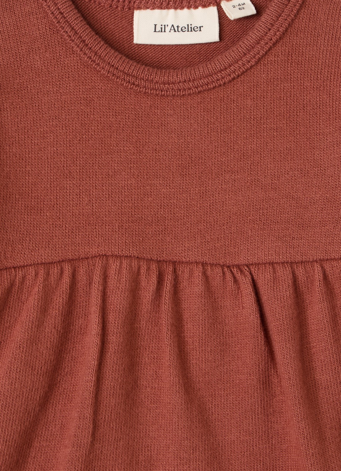 Lil 'Atelier NBFThoro jurk - detail 3 roodbruin