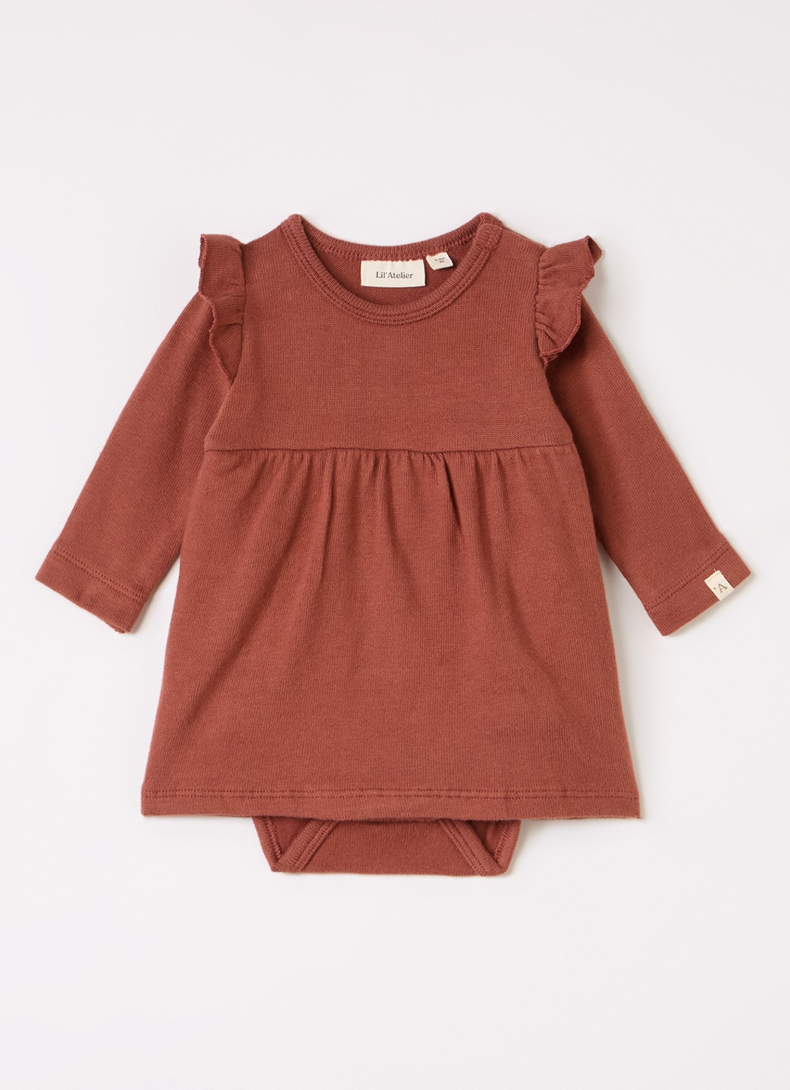 Lil 'Atelier NBFThoro jurk - voorkant roodbruin