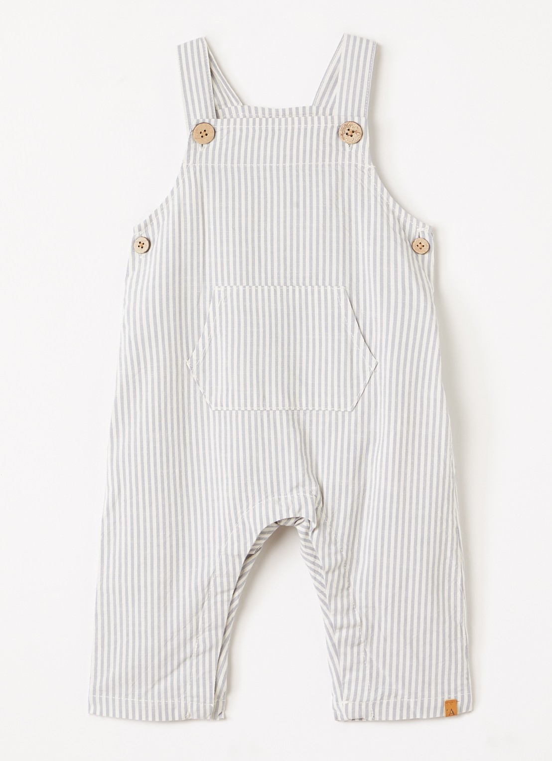Lil 'Atelier NBMdarko loose fit tuinbroek met steepprint - voorkant 3 gebroken wit