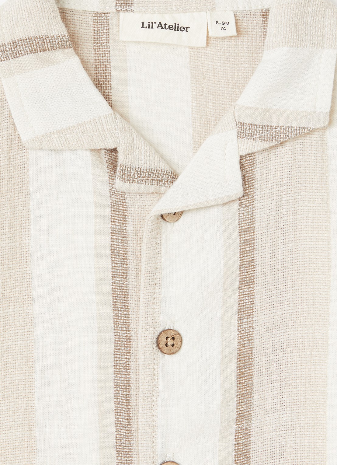 Lil 'Atelier NBMFibert overhemd met streepprint - detail 3 beige