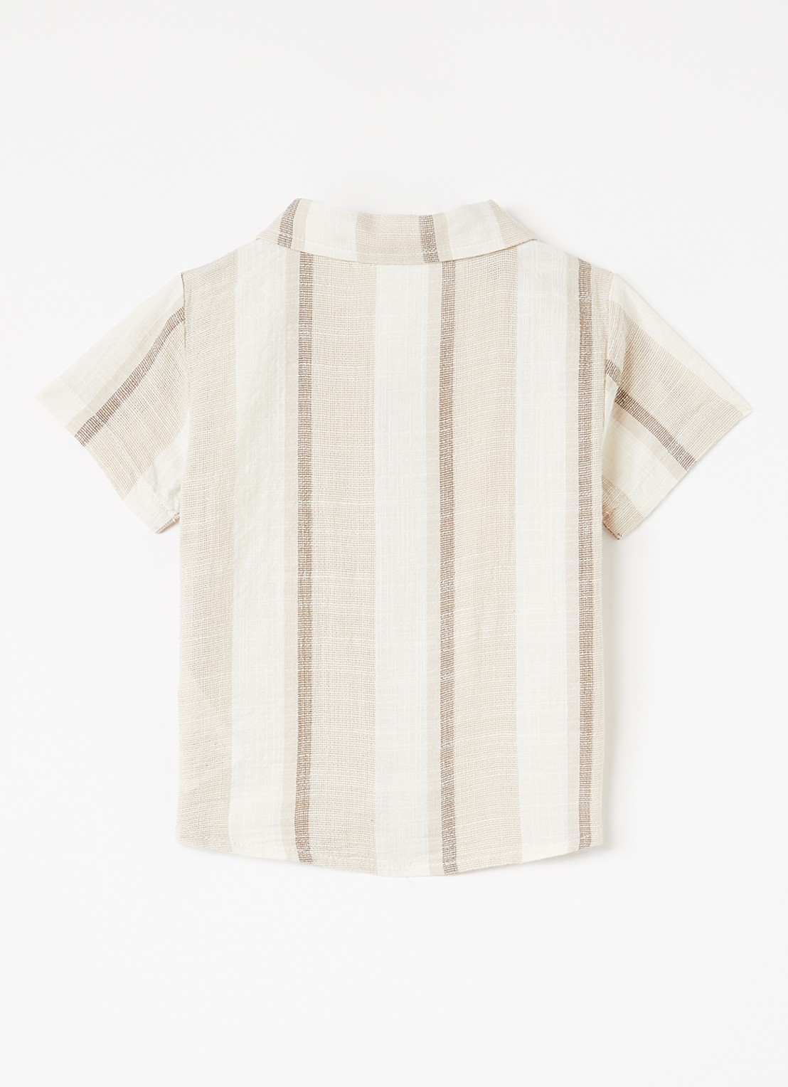 Lil 'Atelier NBMFibert overhemd met streepprint - voorkant 2 beige