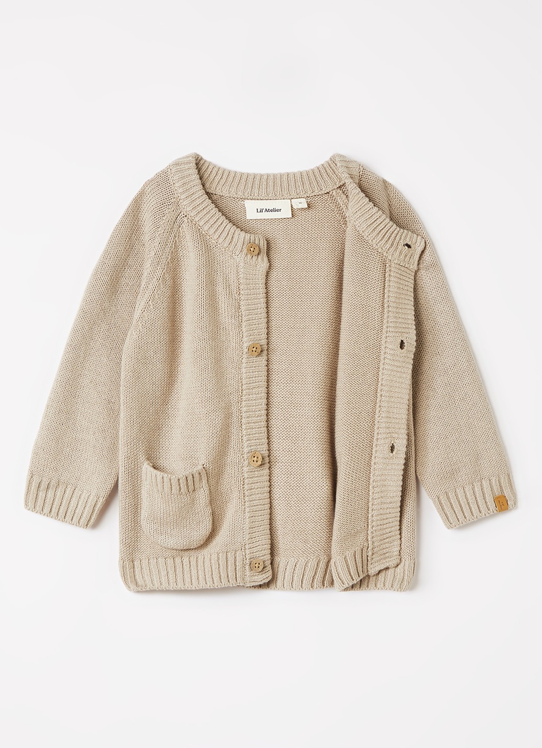Lil 'Atelier NBMFogon grofgebreid vest - detail 4 beige