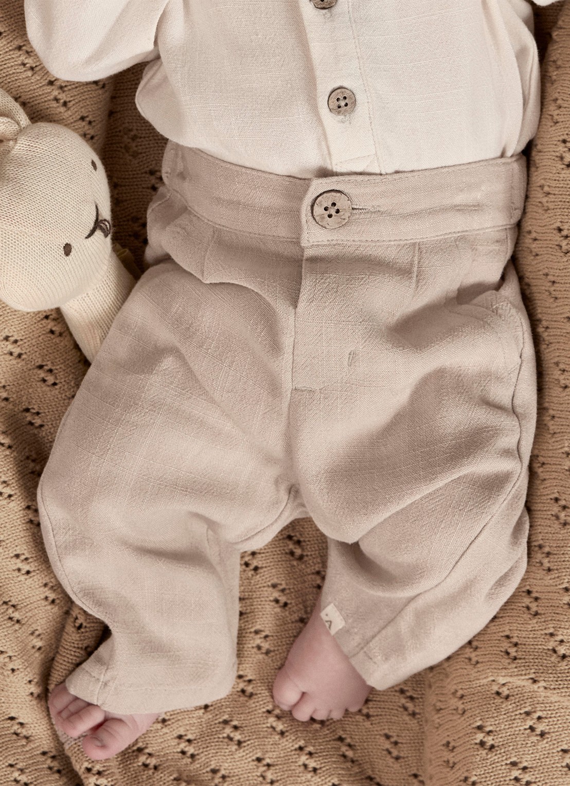 Lil 'Atelier NBMFreddie straight fit pantalon - detail beige