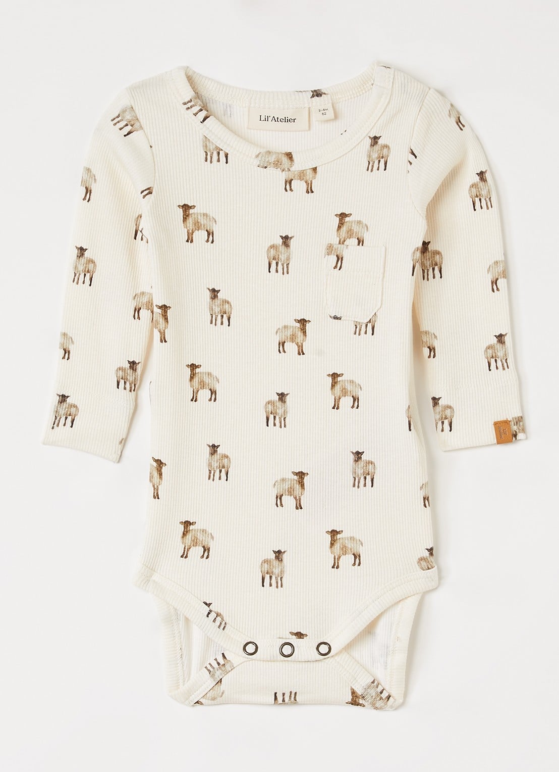 Lil 'Atelier NBMGavo Eko romper met print - voorkant ivoor