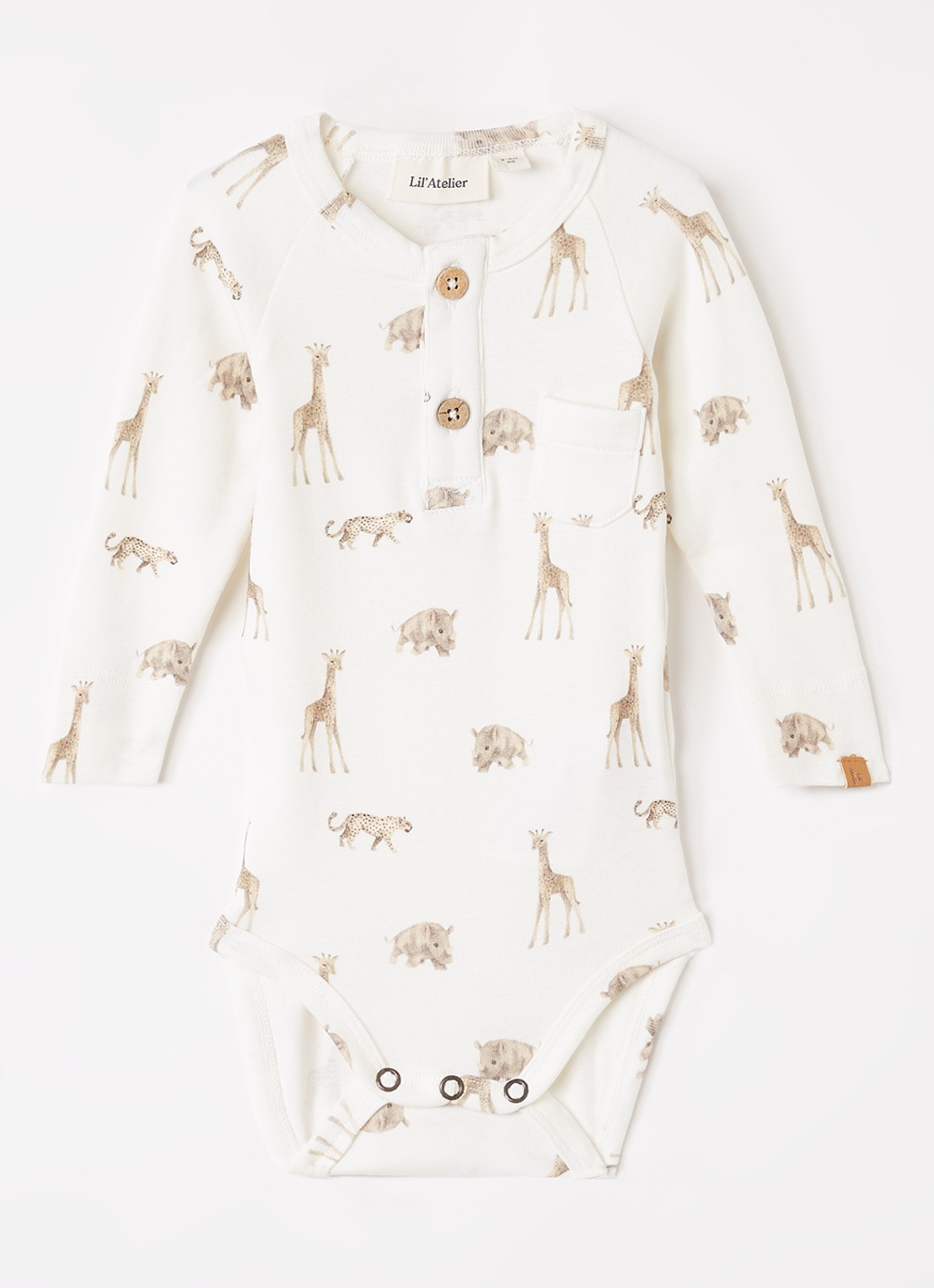 Lil 'Atelier NBMGayo Elm romper met print - voorkant 3 gebroken wit