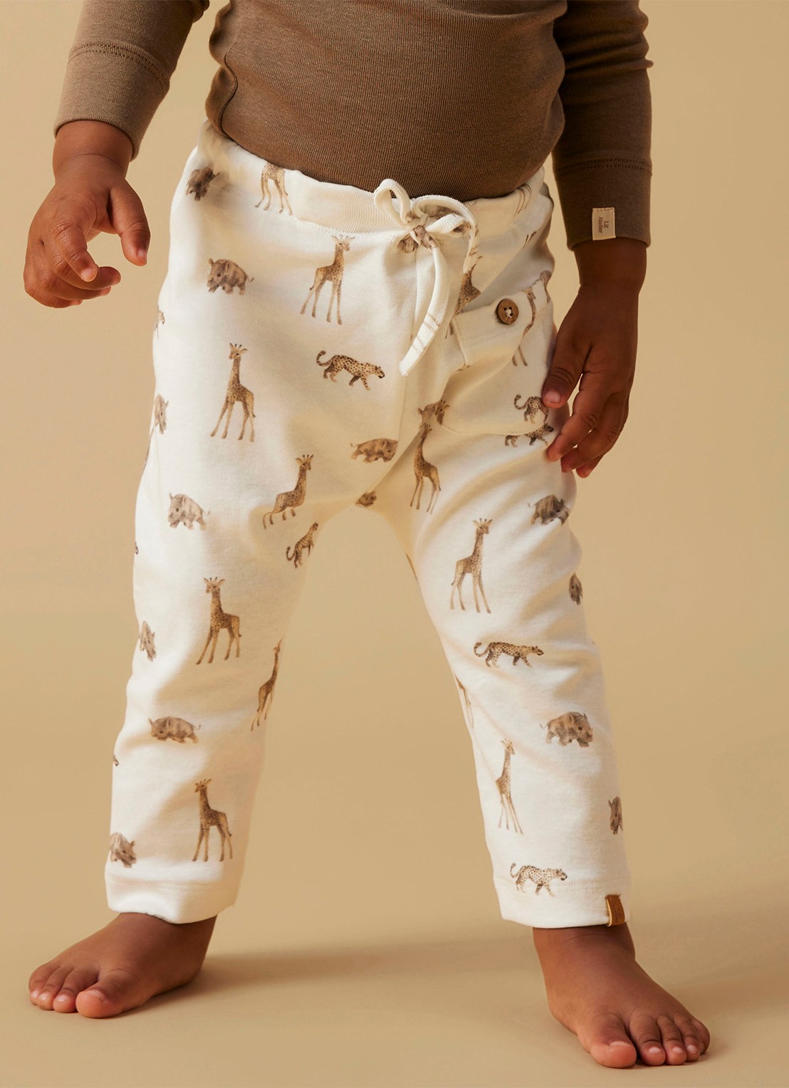 Lil 'Atelier NBMGayo legging met print - voorkant 5 gebroken wit