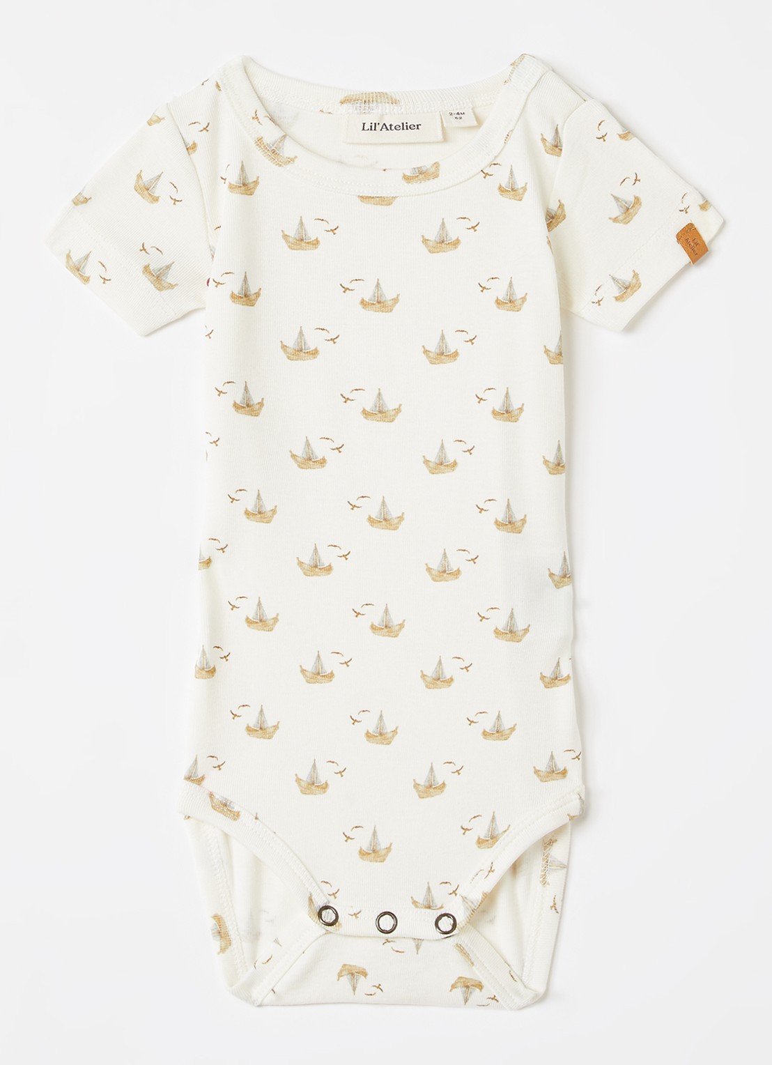 Lil 'Atelier NBMGayo romper met print - voorkant gebroken wit