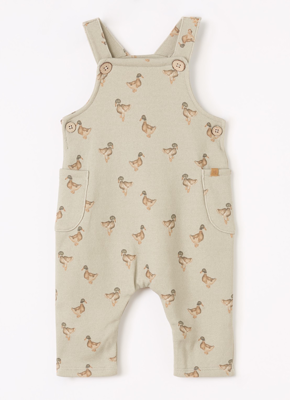 Lil 'Atelier NBMJobo jumpsuit van sweatstof met print - voorkant taupe