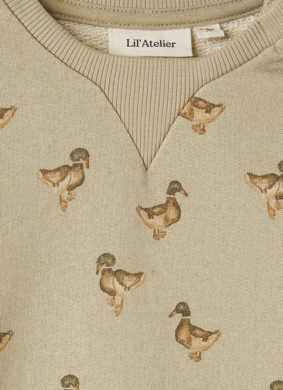 Lil 'Atelier NBMJobo sweater met print - detail 5 mosgroen