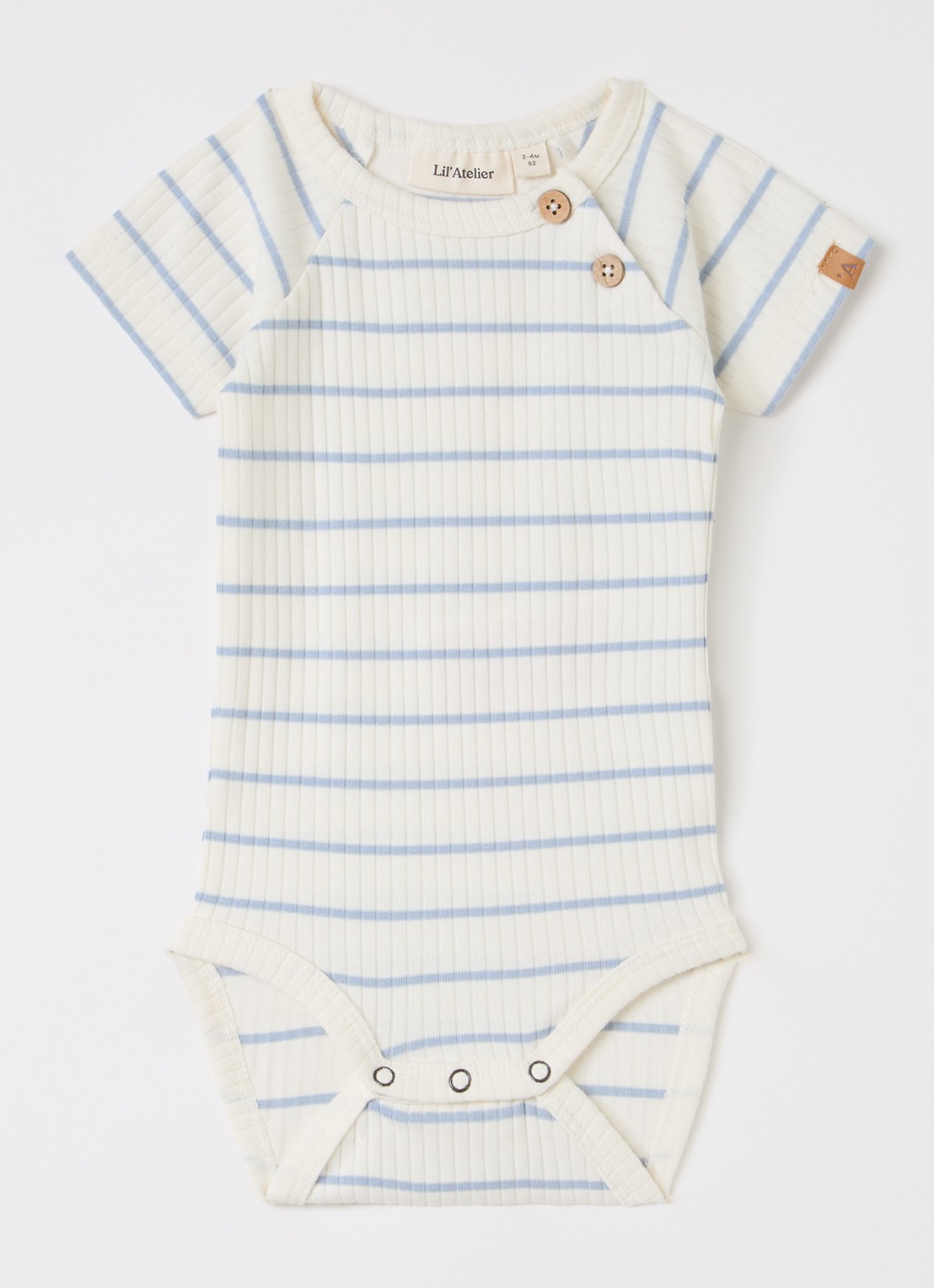 Lil 'Atelier NBMKail romper met streepprint - voorkant ivoor