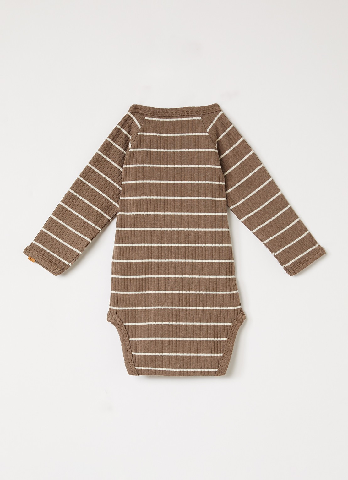 Lil 'Atelier NBMKail romper met streepprint - voorkant 2 zand
