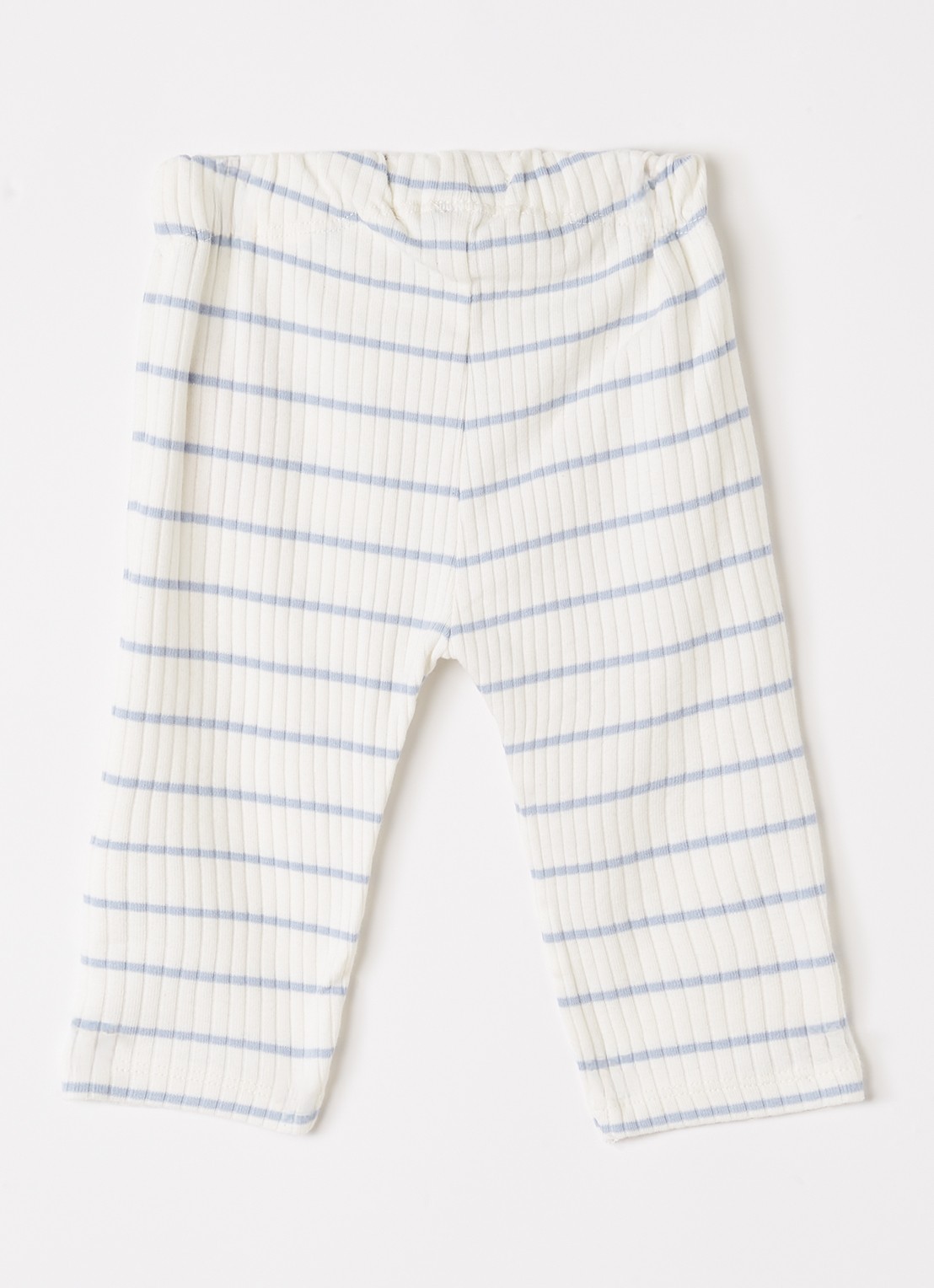 Lil 'Atelier NBMKail straight fit babybroek met streepprint - voorkant 3 gebroken wit