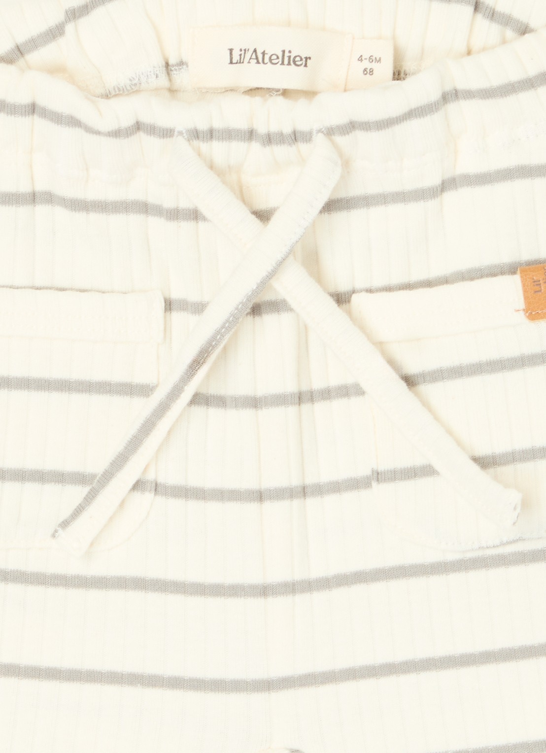 Lil 'Atelier NBMKail tapered fit joggingbroek van  katoen - detail beige