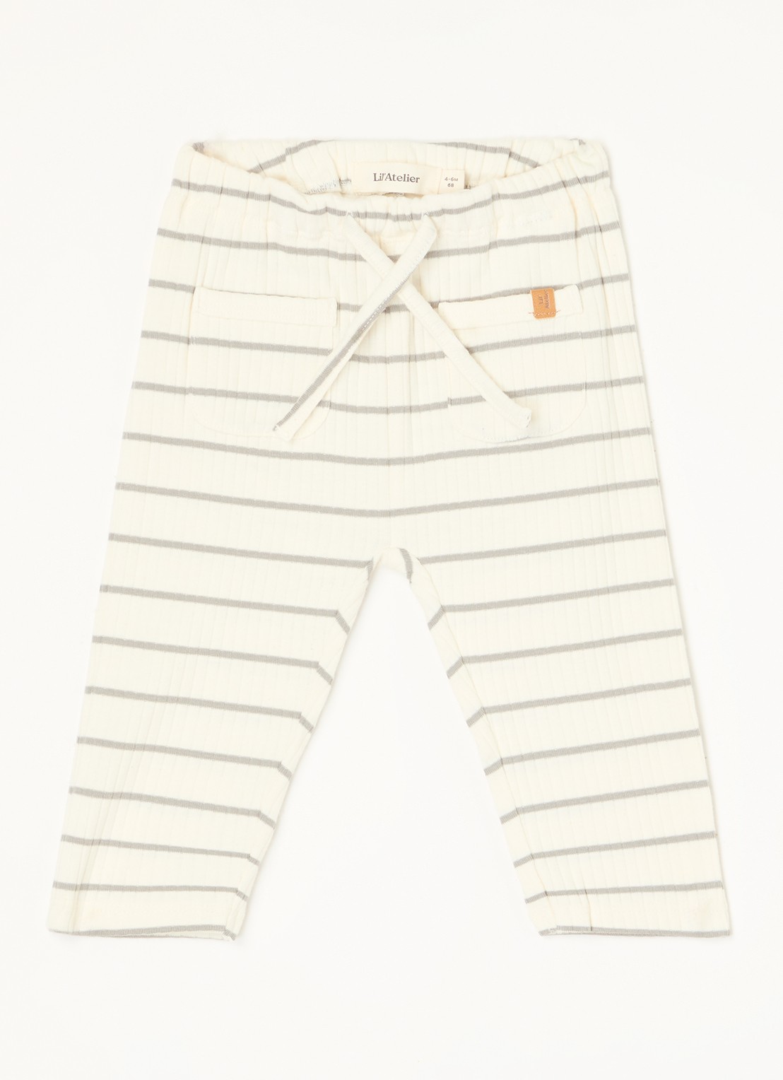 Lil 'Atelier NBMKail tapered fit joggingbroek van  katoen - voorkant 2 beige