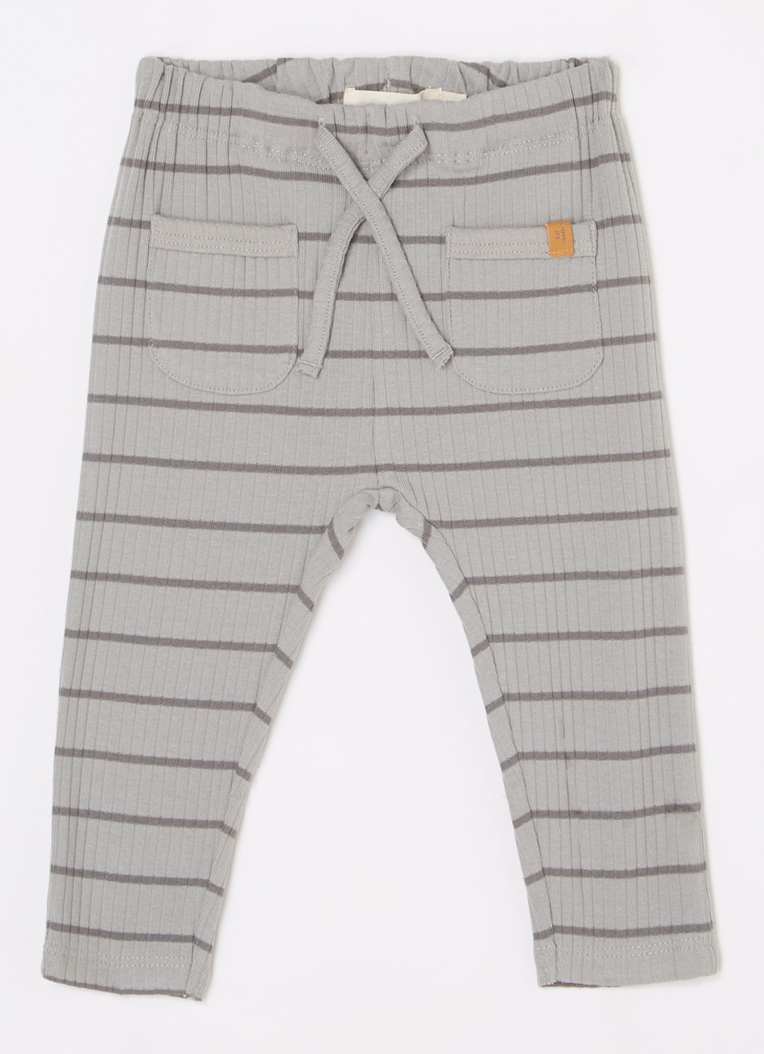 Lil 'Atelier NBMKail tapered fit joggingbroek van  katoen - voorkant 2 olijfgroen