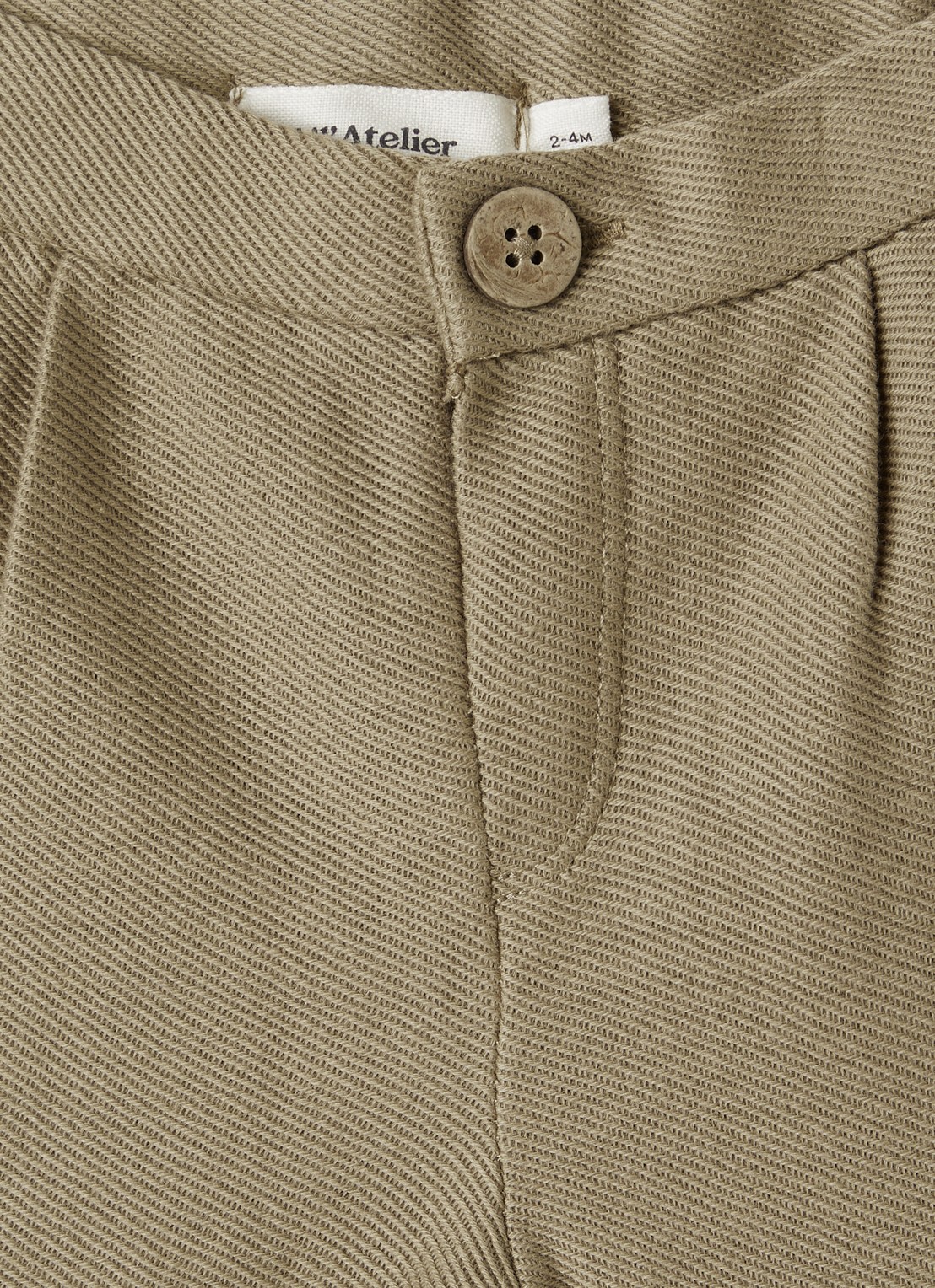 Lil 'Atelier NBMKaleo straight fit broek van katoen - detail 3 khaki