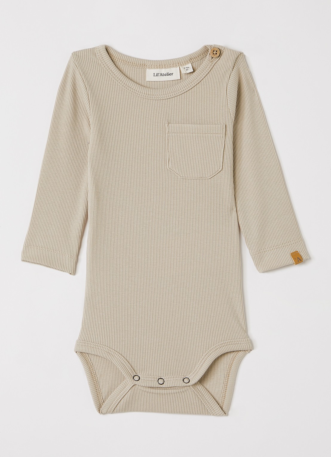 Lil 'Atelier NBMLago romper met ribstructuur - voorkant 2 zand