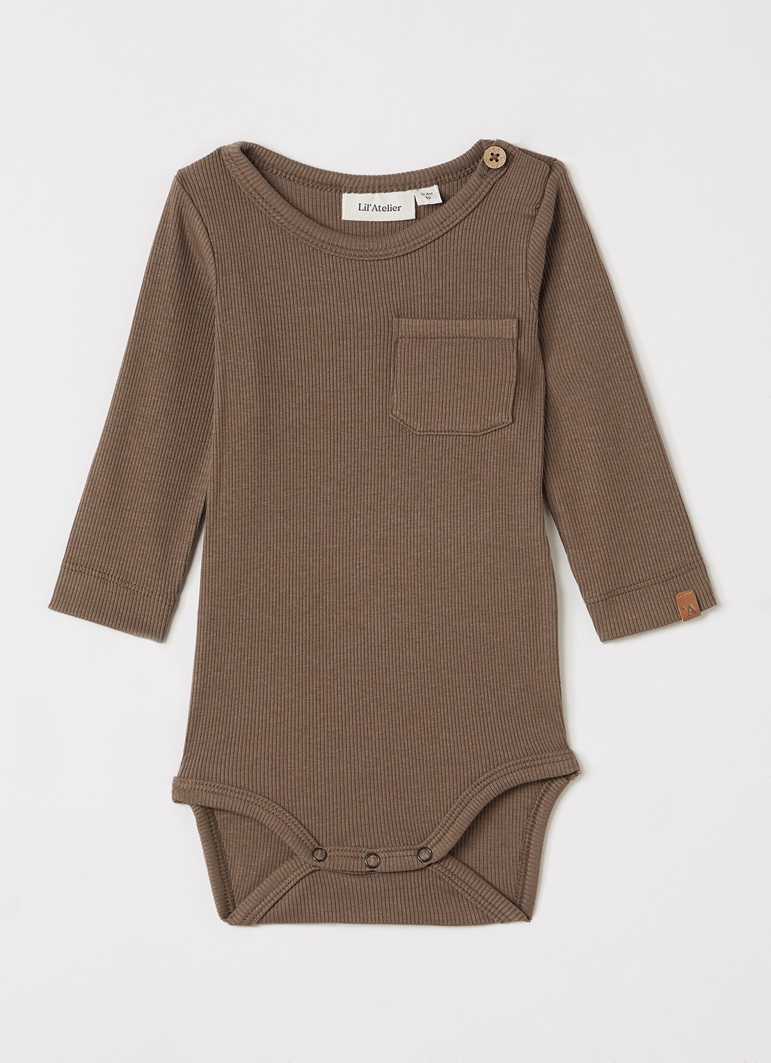 Lil 'Atelier NBMLago romper met ribstructuur - voorkant bruin