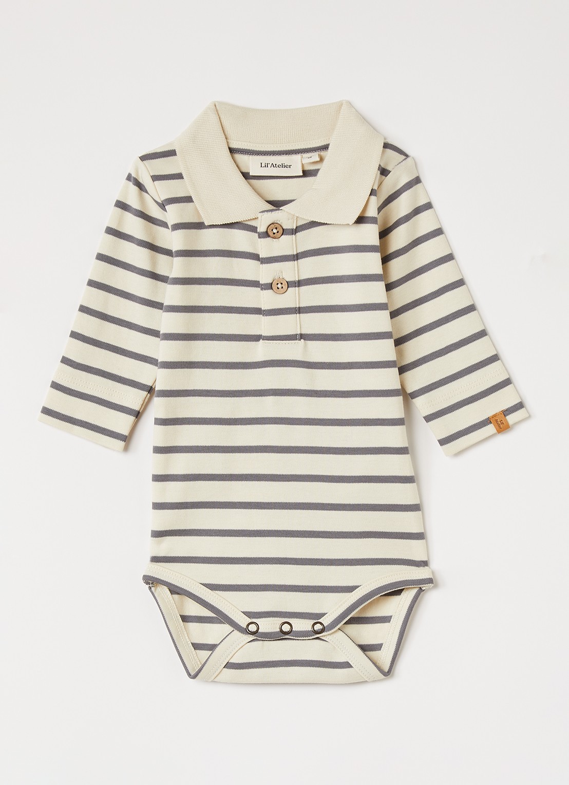 Lil 'Atelier NBMLimia polo streepprint - voorkant ivoor
