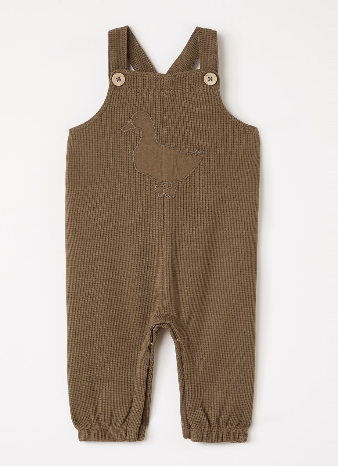 Lil 'Atelier NBMNaffel slim fit tuinbroek met structuur - voorkant 2 mosgroen