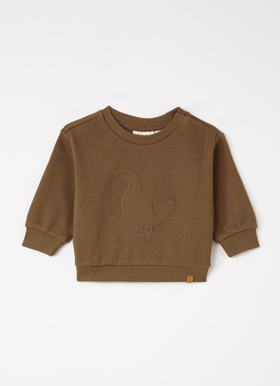 Lil 'Atelier NBMNaffel sweater met structuur - voorkant mosgroen