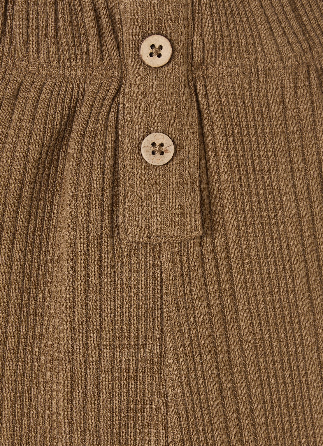 Lil 'Atelier NBMOpelle loose fit babybroek met ribstructuur - detail lichtbruin