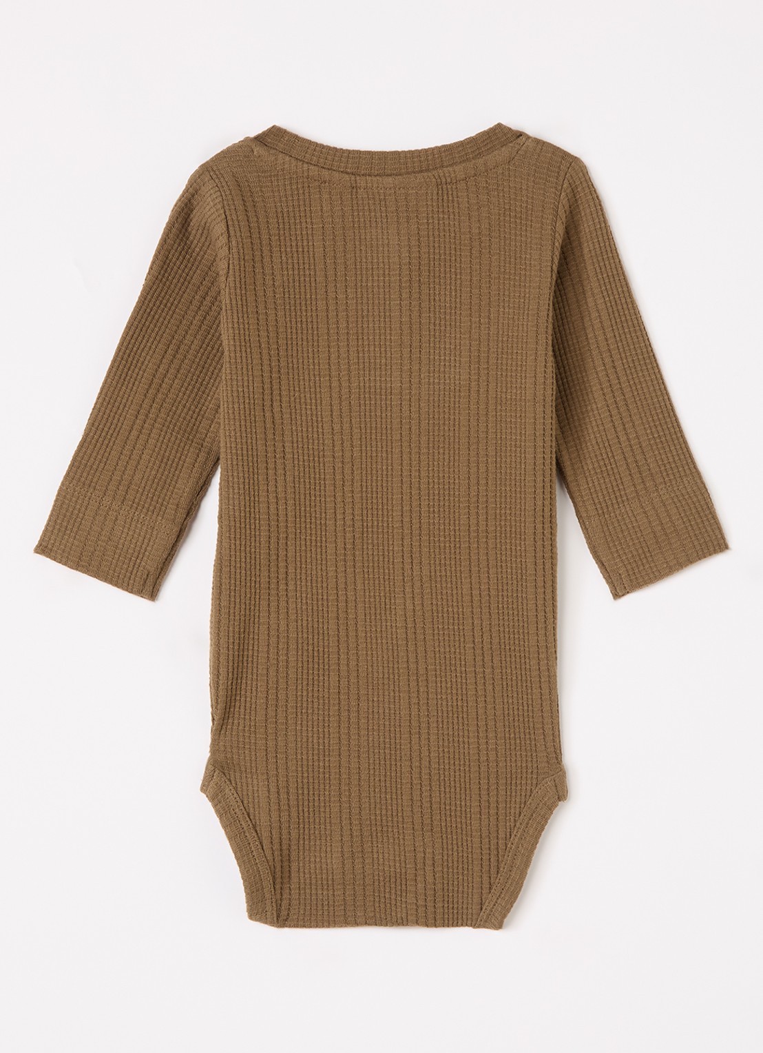 Lil 'Atelier NBMOpelle romper met ribstructuur - voorkant 2 lichtbruin