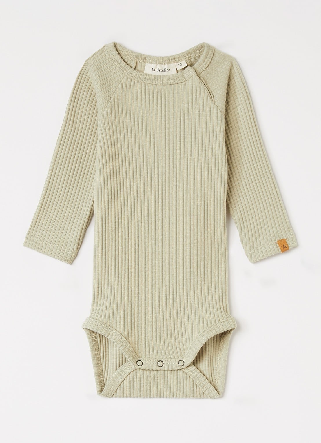 Lil 'Atelier NBMRajo Meb romper met ribstructuur - voorkant lichtgrijs