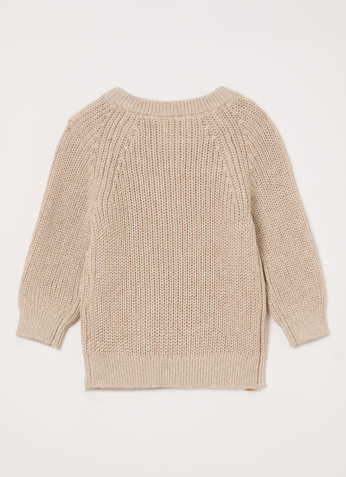 Lil 'Atelier NBMRokkos grofgebreide trui - voorkant 3 beige