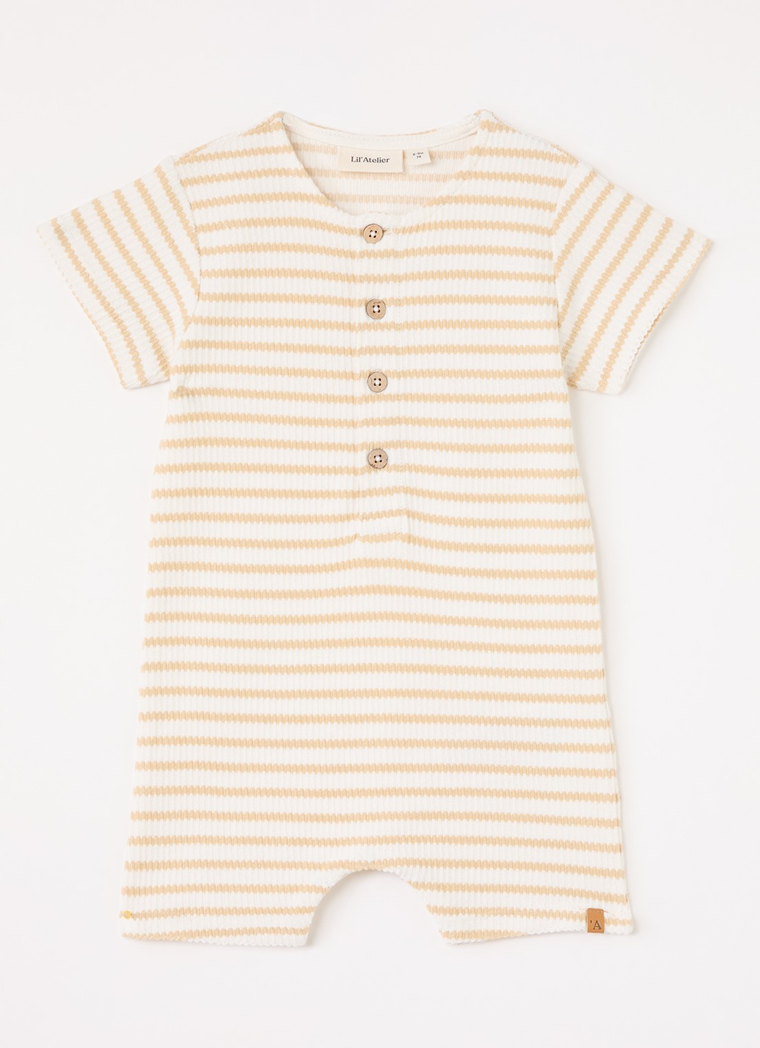 Lil 'Atelier NBMTadeo babypak met streepprint - voorkant ivoor