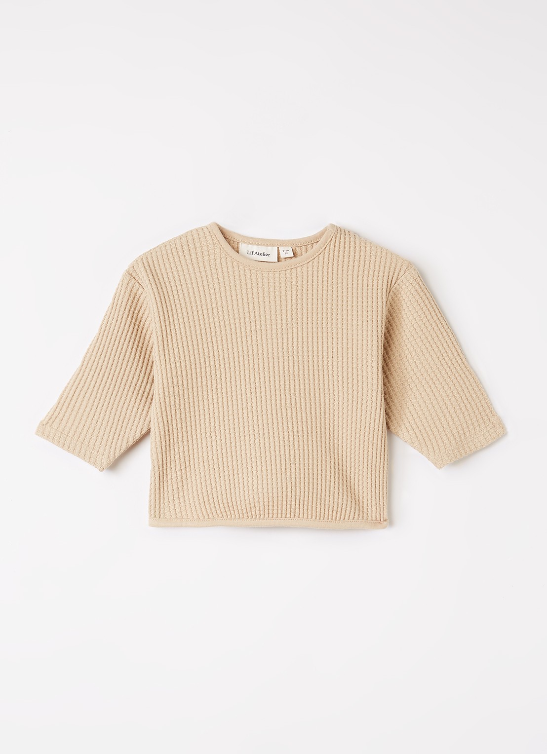 Lil 'Atelier NBMTanko trui met structuur - voorkant 2 donkerbeige