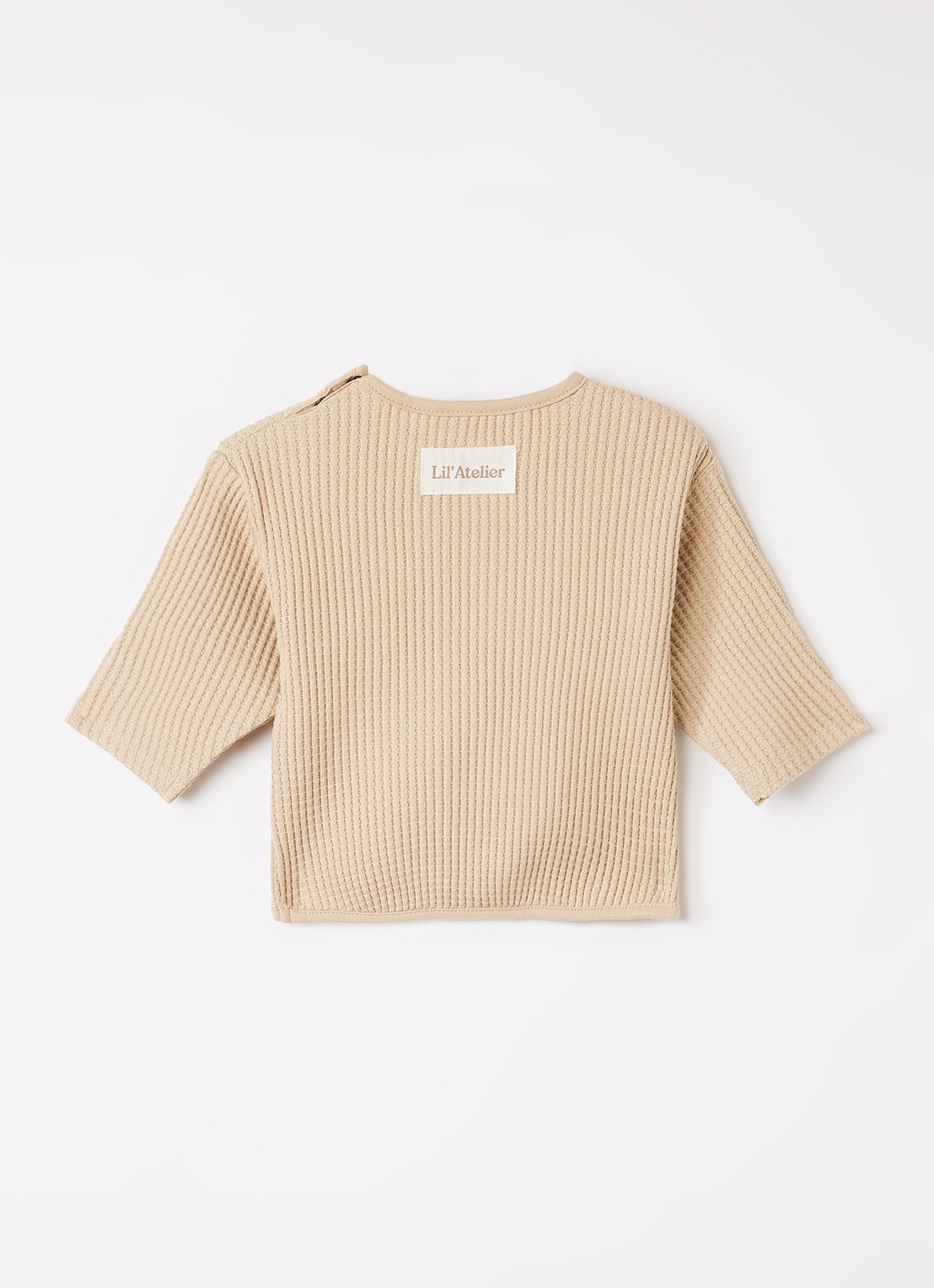 Lil 'Atelier NBMTanko trui met structuur - voorkant 3 donkerbeige
