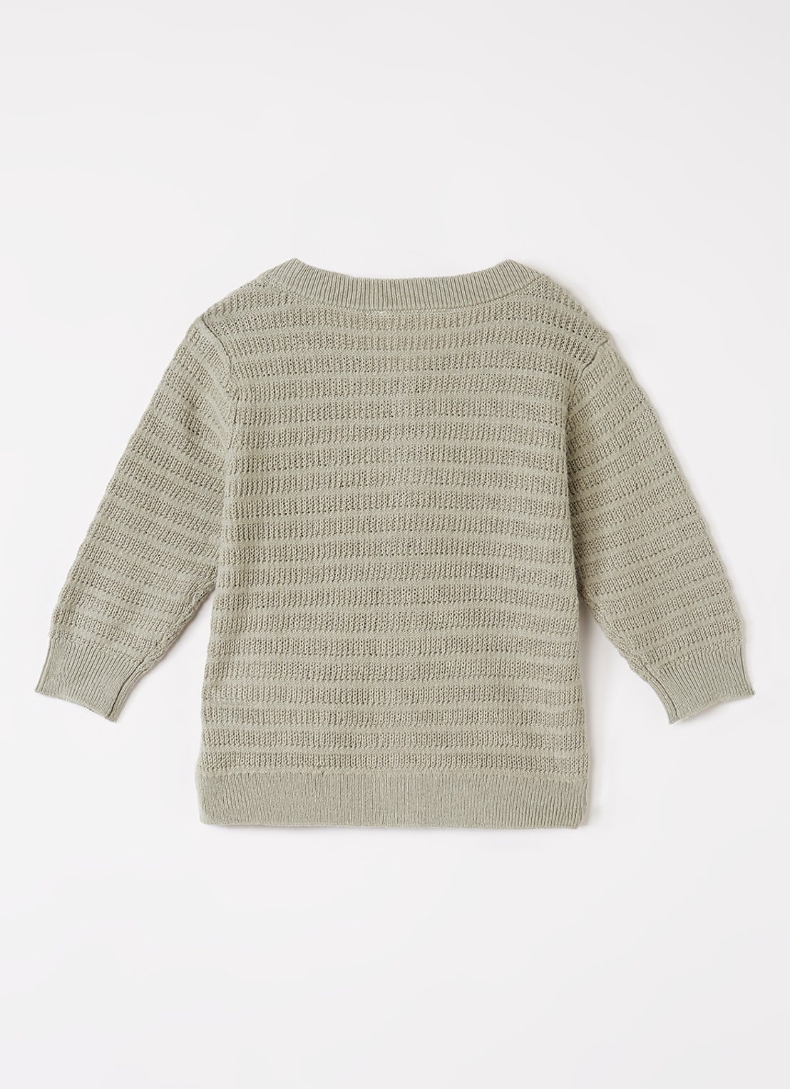 Lil 'Atelier NBMThunder grofgebreid vest - achterkant lindegroen