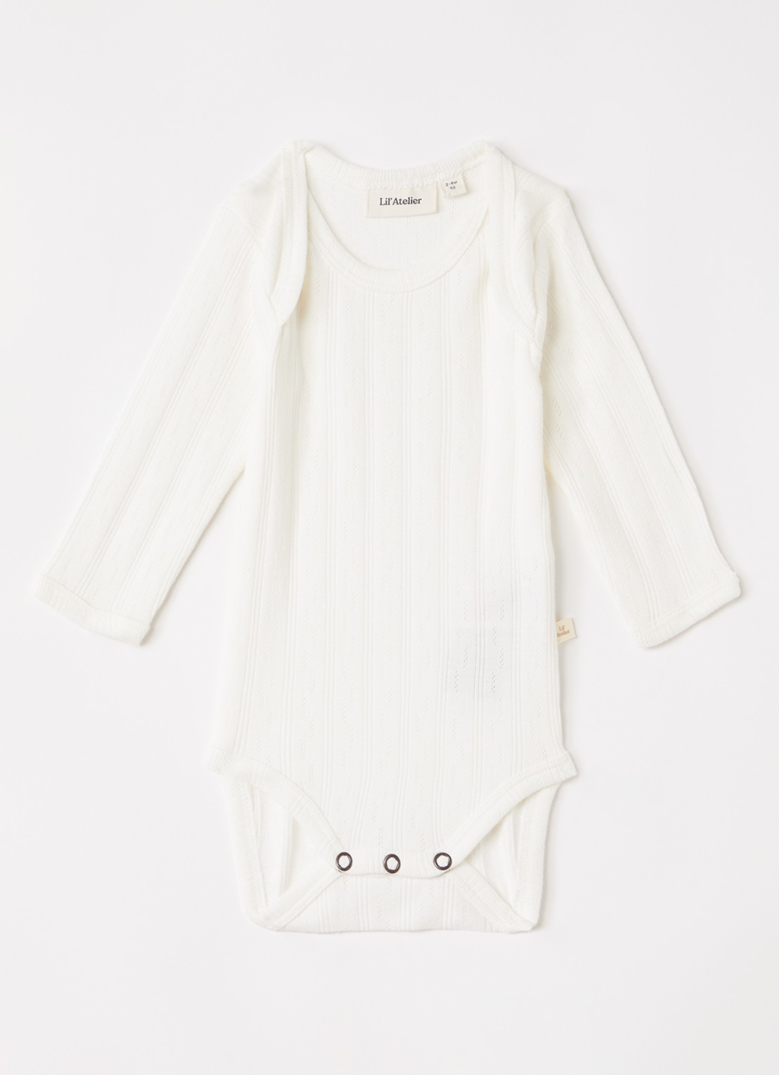 Lil 'Atelier NBNBob romper met stretch - voorkant gebroken wit