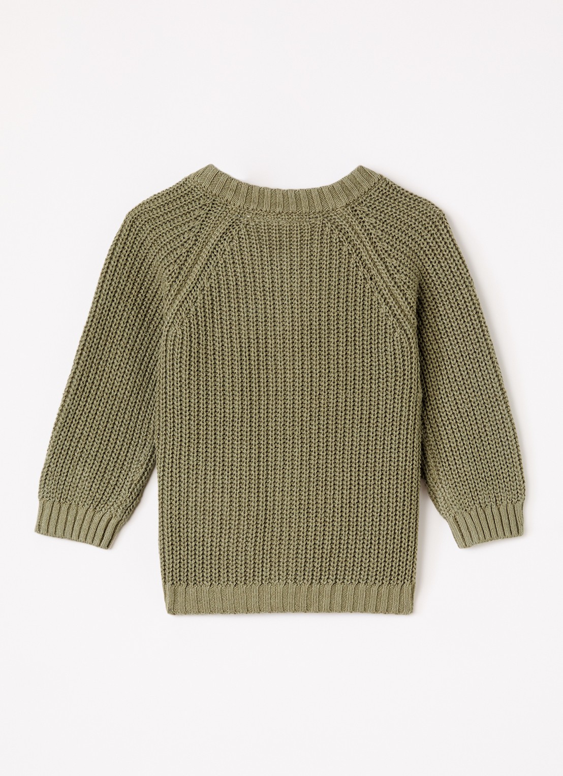 Lil 'Atelier NBNEmlen grofgebreid vest met ronde hals - achterkant 3 olijfgroen