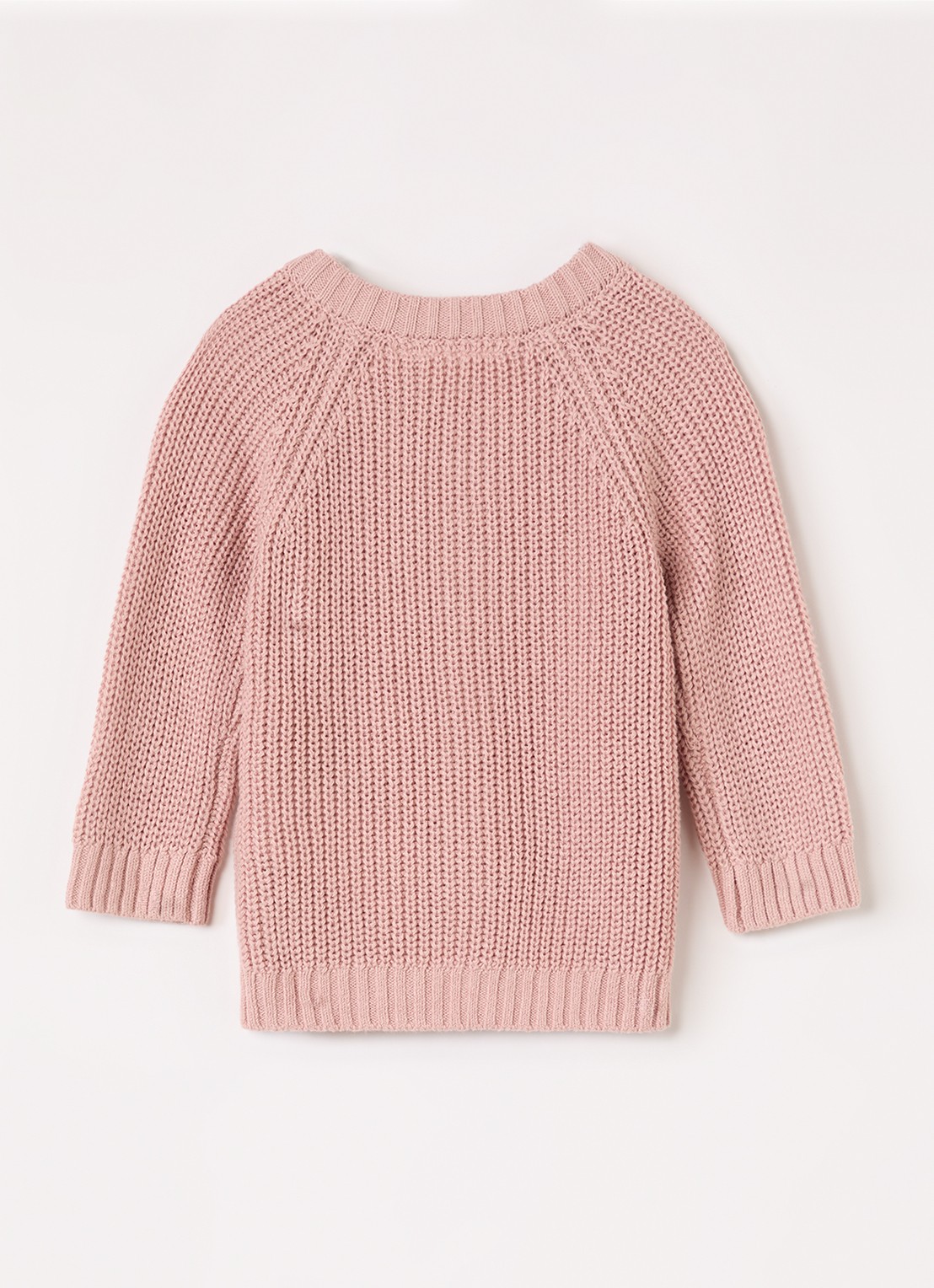 Lil 'Atelier NBNEmlen grofgebreid vest met ronde hals - achterkant oudroze