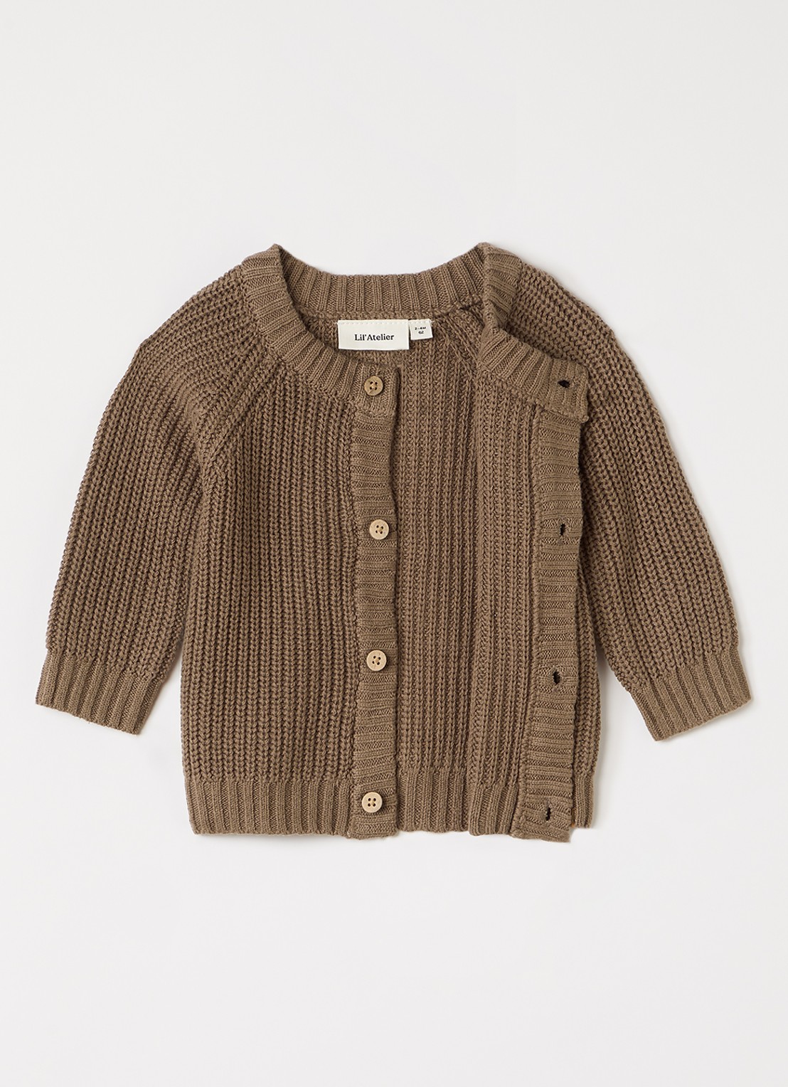 Lil 'Atelier NBNEmlen ribgebreid vest - voorkant 2 zand