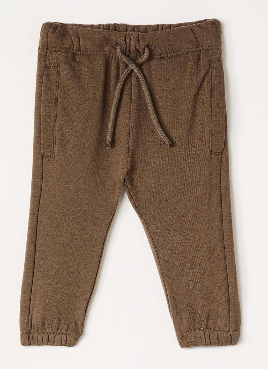 Lil 'Atelier NBNIlondon tapered fit joggingbroek met steekzakken - voorkant 2 lichtbruin