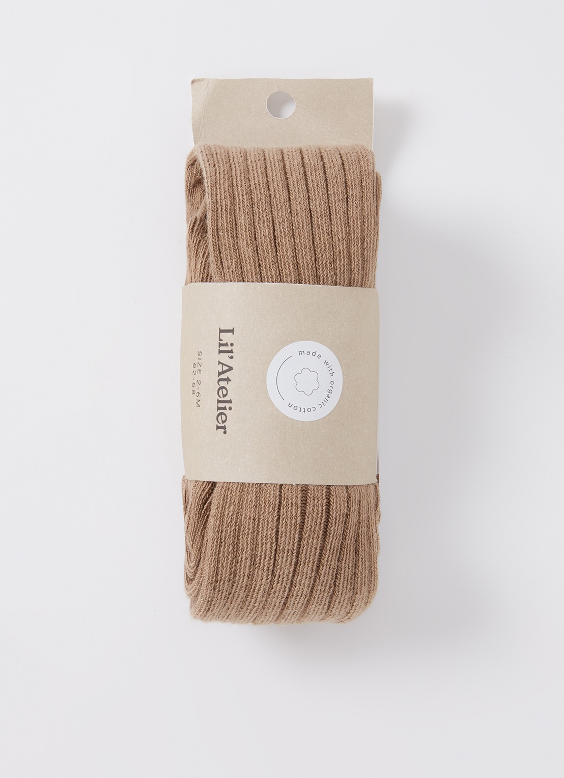 Lil 'Atelier NBNIlso ribgebreide maillot in  katoenblend - voorkant lichtbruin