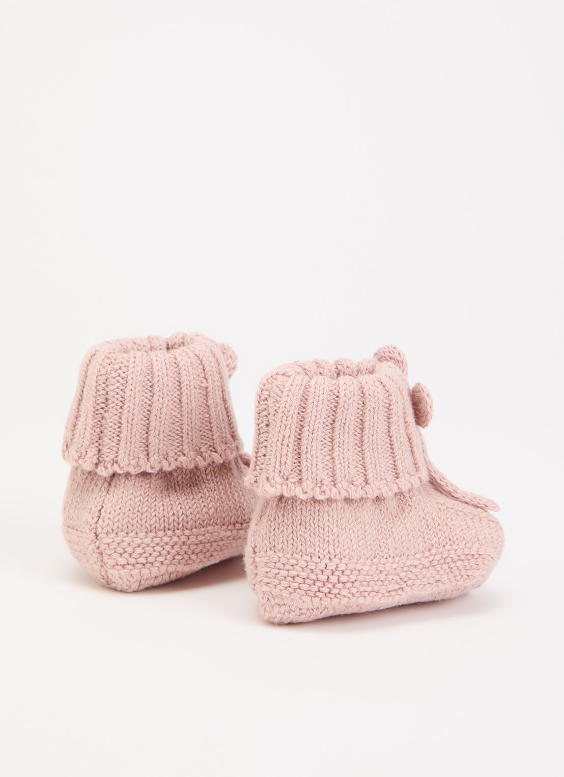 Lil 'Atelier NBNLaguna gebreide babyslofjes in katoenblend - achterkant 2 oudroze