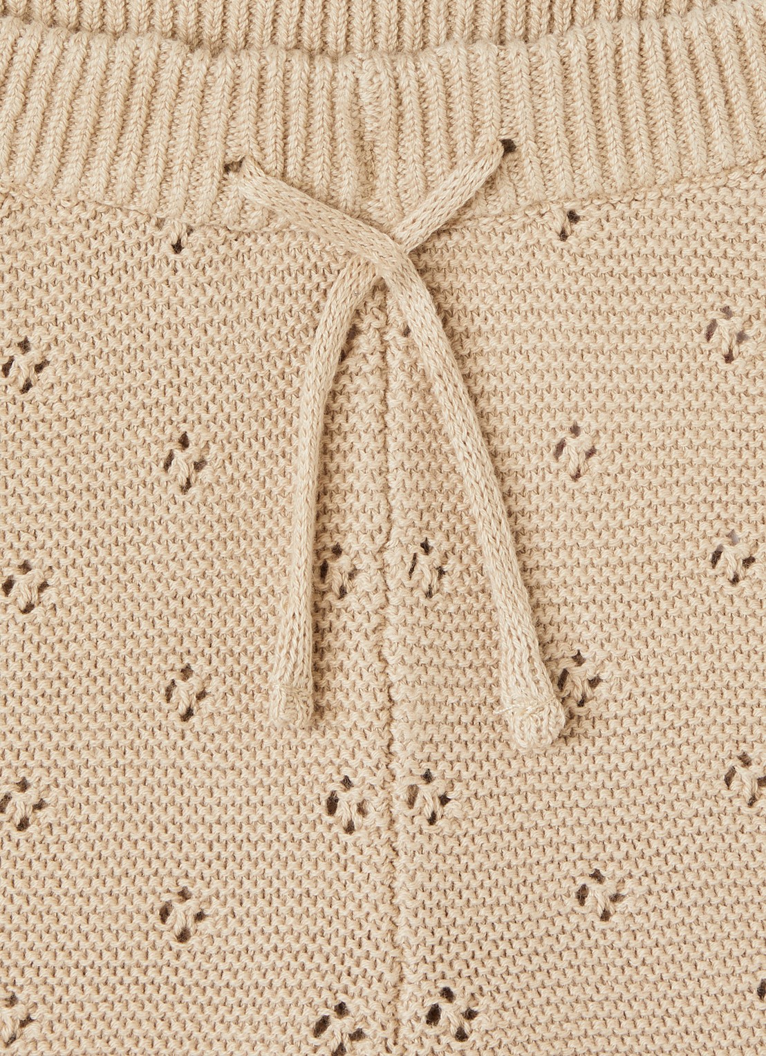 Lil 'Atelier NBNLaguna grofgebreide babybroek met opengewerkt dessin - detail 3 wit