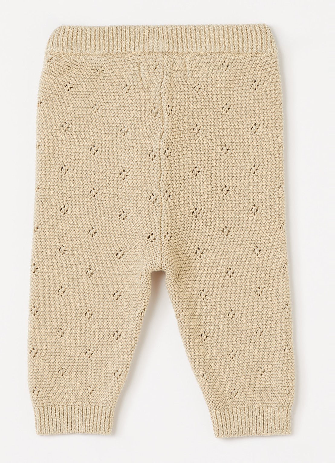 Lil 'Atelier NBNLaguna grofgebreide babybroek met opengewerkt dessin - voorkant 2 wit