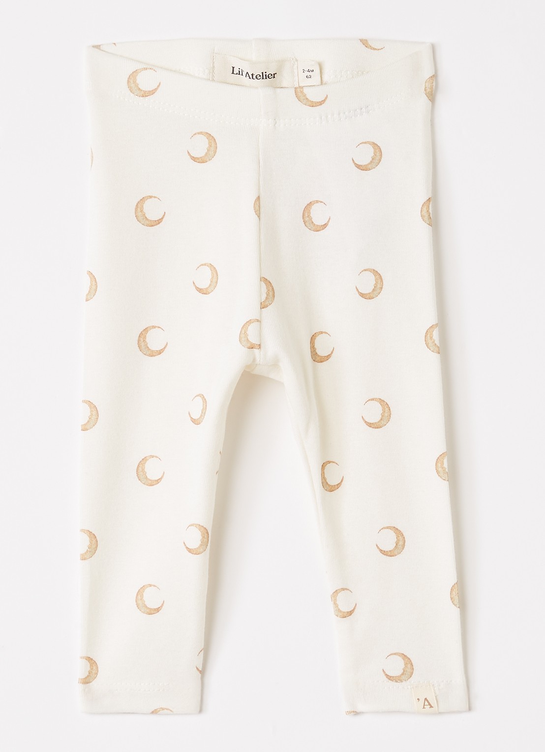 Lil 'Atelier NBNLayo Kim slim fit legging met print - voorkant gebroken wit