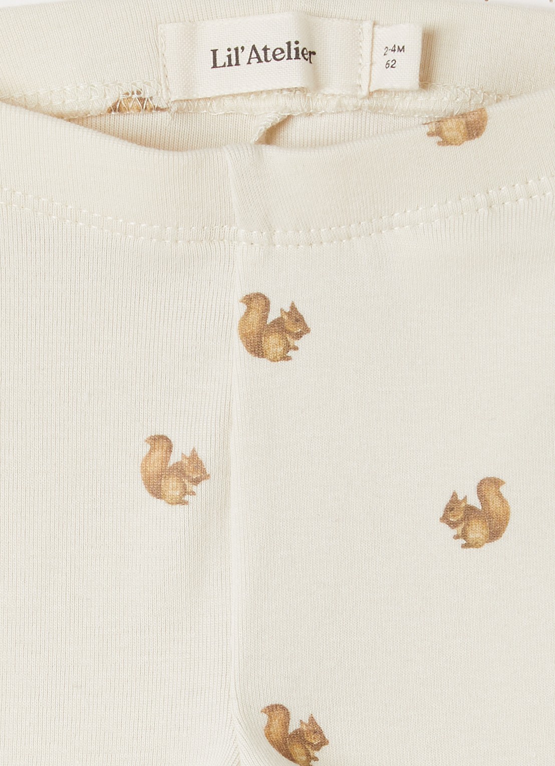 Lil 'Atelier Nbnlayo legging met print - detail 3 gebroken wit