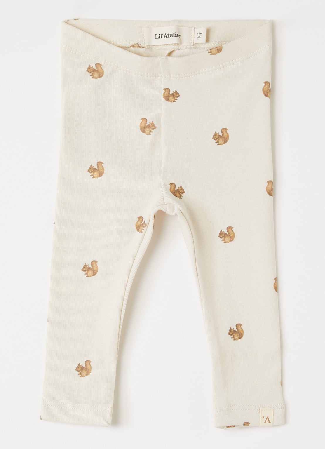 Lil 'Atelier Nbnlayo legging met print - voorkant gebroken wit