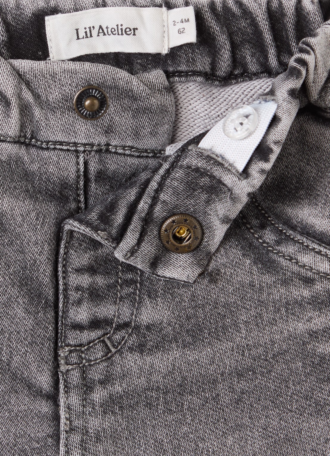 Lil 'Atelier NBNLulia loose fit jeans met gekleurde wassing - detail 2 grijs
