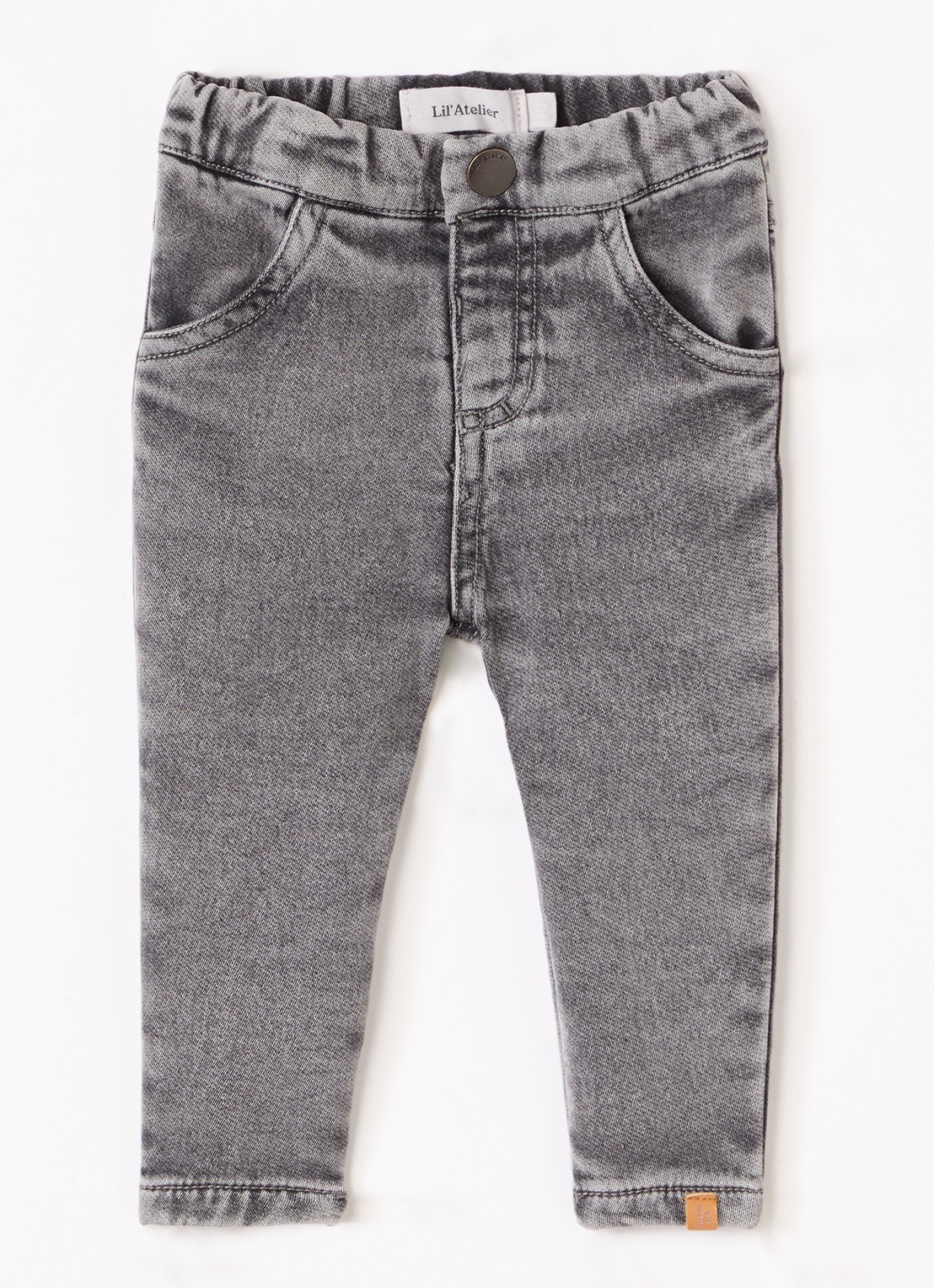 Lil 'Atelier NBNLulia loose fit jeans met gekleurde wassing - voorkant 5 grijs