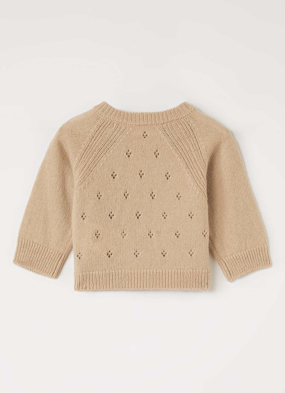 Lil 'Atelier NBNNalio fijngebreid vest met asymmetrisch detail - voorkant 2 donkerbeige