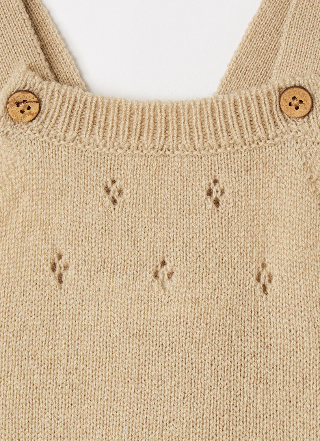 Lil 'Atelier NBNNalio fijngebreide tuinbroek in kasjmierblend - detail 3 beige