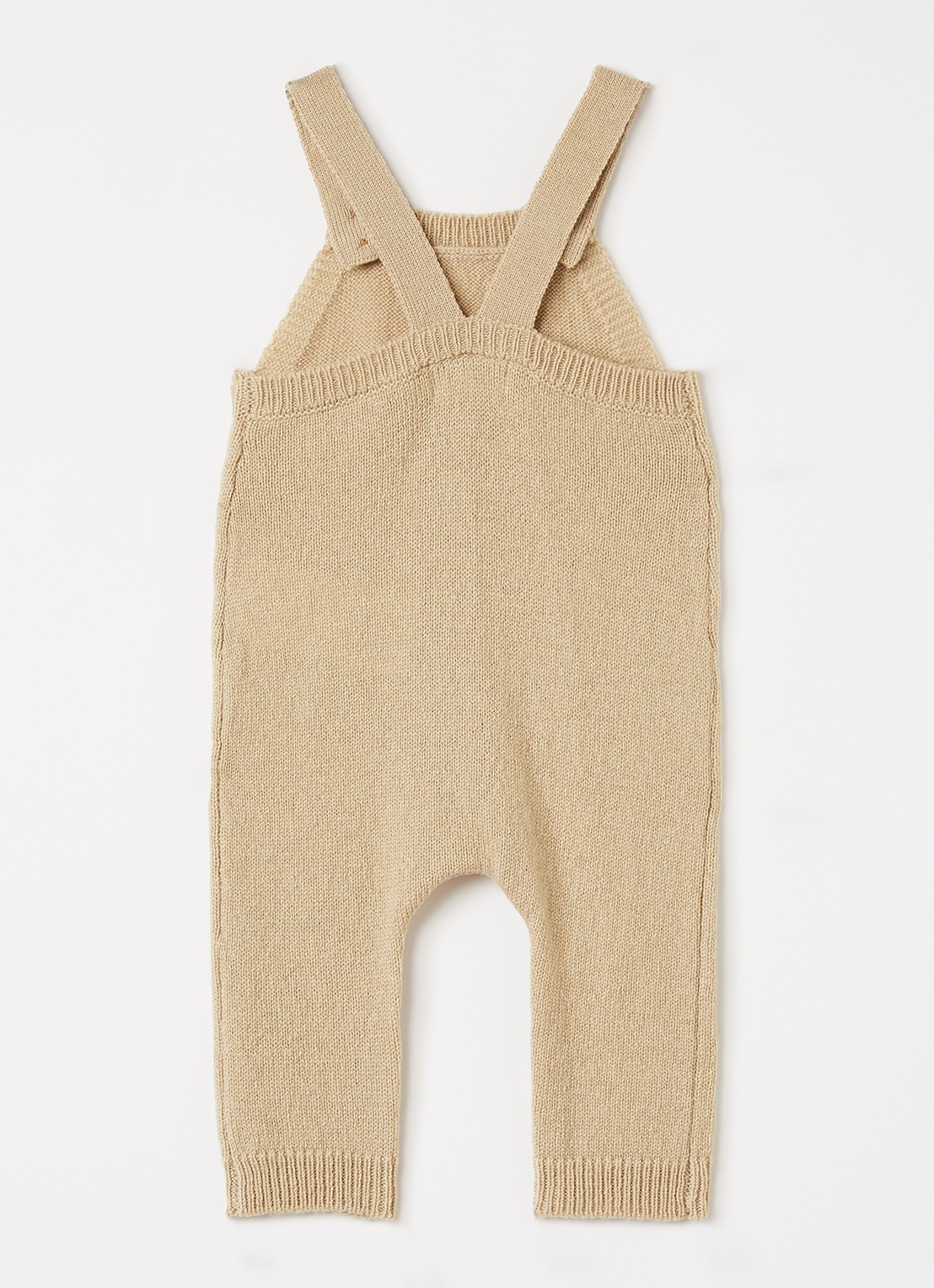 Lil 'Atelier NBNNalio fijngebreide tuinbroek in kasjmierblend - voorkant 2 beige